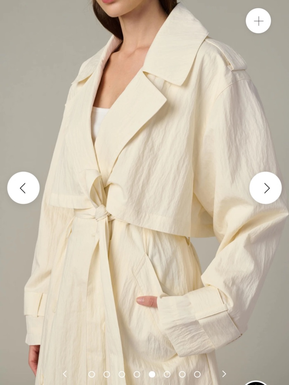 Joe’s Jeans The Elizabeth Trench Coat in Panna Cotta Cream Size S - Picture 5 of 11